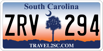 SC license plate ZRV294