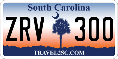 SC license plate ZRV300