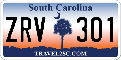 SC license plate ZRV301