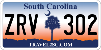 SC license plate ZRV302