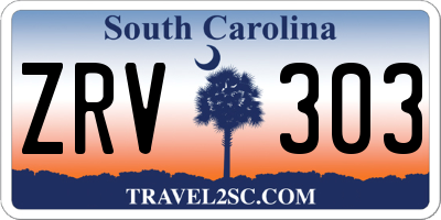 SC license plate ZRV303