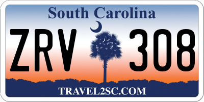 SC license plate ZRV308