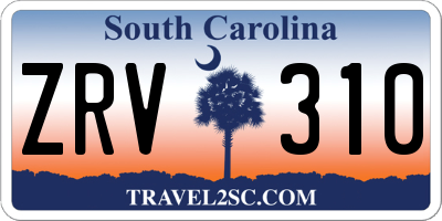 SC license plate ZRV310