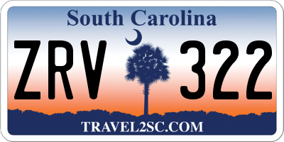 SC license plate ZRV322