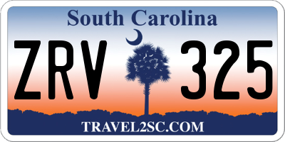 SC license plate ZRV325