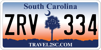 SC license plate ZRV334