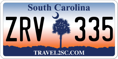 SC license plate ZRV335