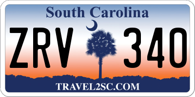 SC license plate ZRV340