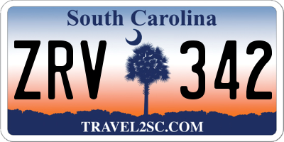 SC license plate ZRV342