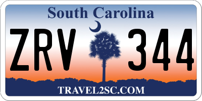 SC license plate ZRV344