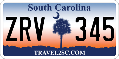 SC license plate ZRV345