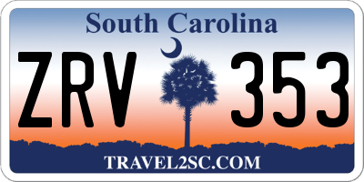 SC license plate ZRV353
