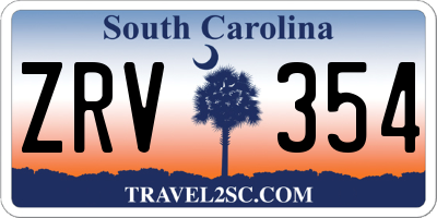 SC license plate ZRV354