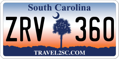 SC license plate ZRV360