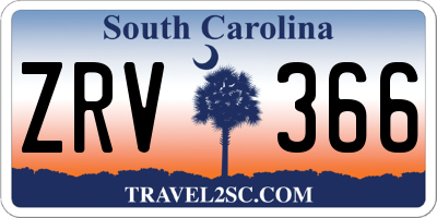 SC license plate ZRV366