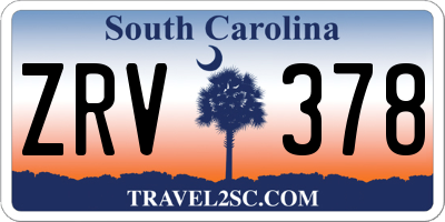 SC license plate ZRV378