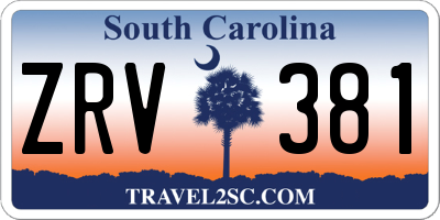 SC license plate ZRV381