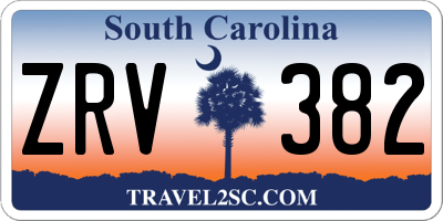 SC license plate ZRV382