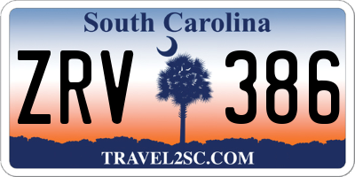 SC license plate ZRV386
