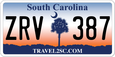 SC license plate ZRV387