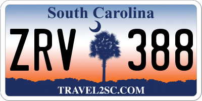 SC license plate ZRV388