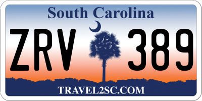 SC license plate ZRV389