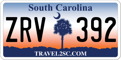 SC license plate ZRV392