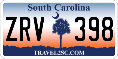 SC license plate ZRV398
