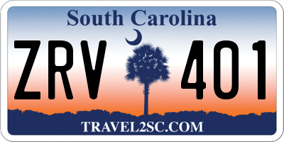 SC license plate ZRV401