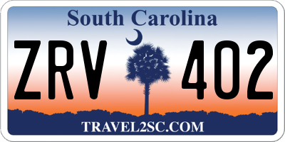 SC license plate ZRV402