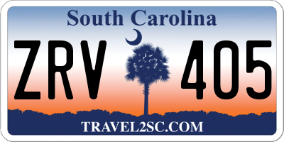 SC license plate ZRV405