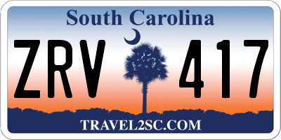 SC license plate ZRV417