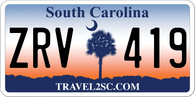 SC license plate ZRV419