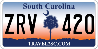 SC license plate ZRV420