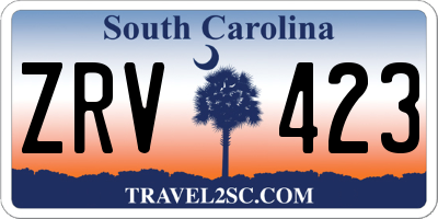 SC license plate ZRV423