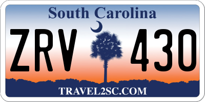SC license plate ZRV430