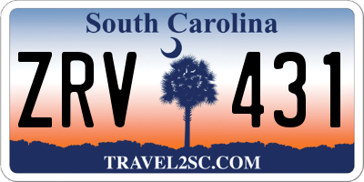 SC license plate ZRV431