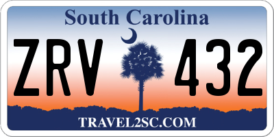 SC license plate ZRV432