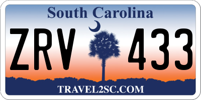 SC license plate ZRV433