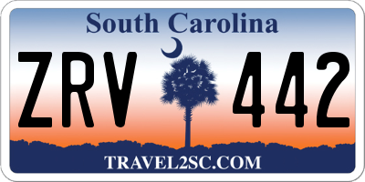 SC license plate ZRV442