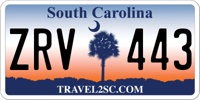 SC license plate ZRV443