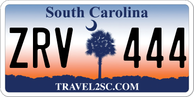 SC license plate ZRV444