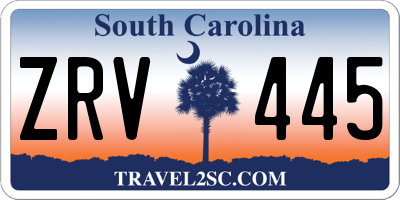 SC license plate ZRV445