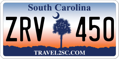 SC license plate ZRV450
