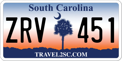 SC license plate ZRV451