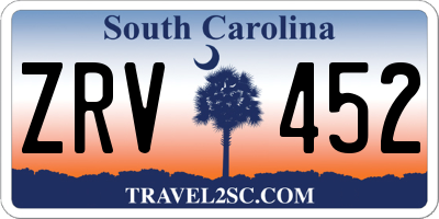 SC license plate ZRV452
