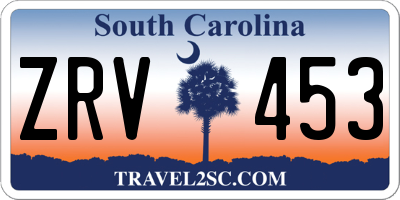SC license plate ZRV453