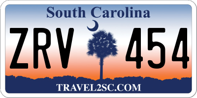 SC license plate ZRV454