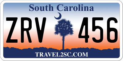 SC license plate ZRV456
