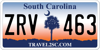SC license plate ZRV463
